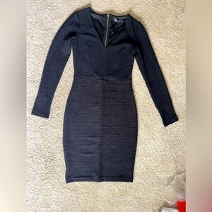 Dynamite long sleeve, over the knee, black dress